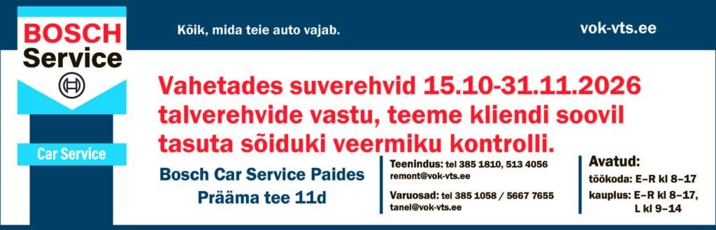 Veermik - Colosal OÜ, Paide Bosch Car Service, pidurid, hooldu, remont, pidurite holdus, pidurite remont, autoremonditöökoda, autoremond